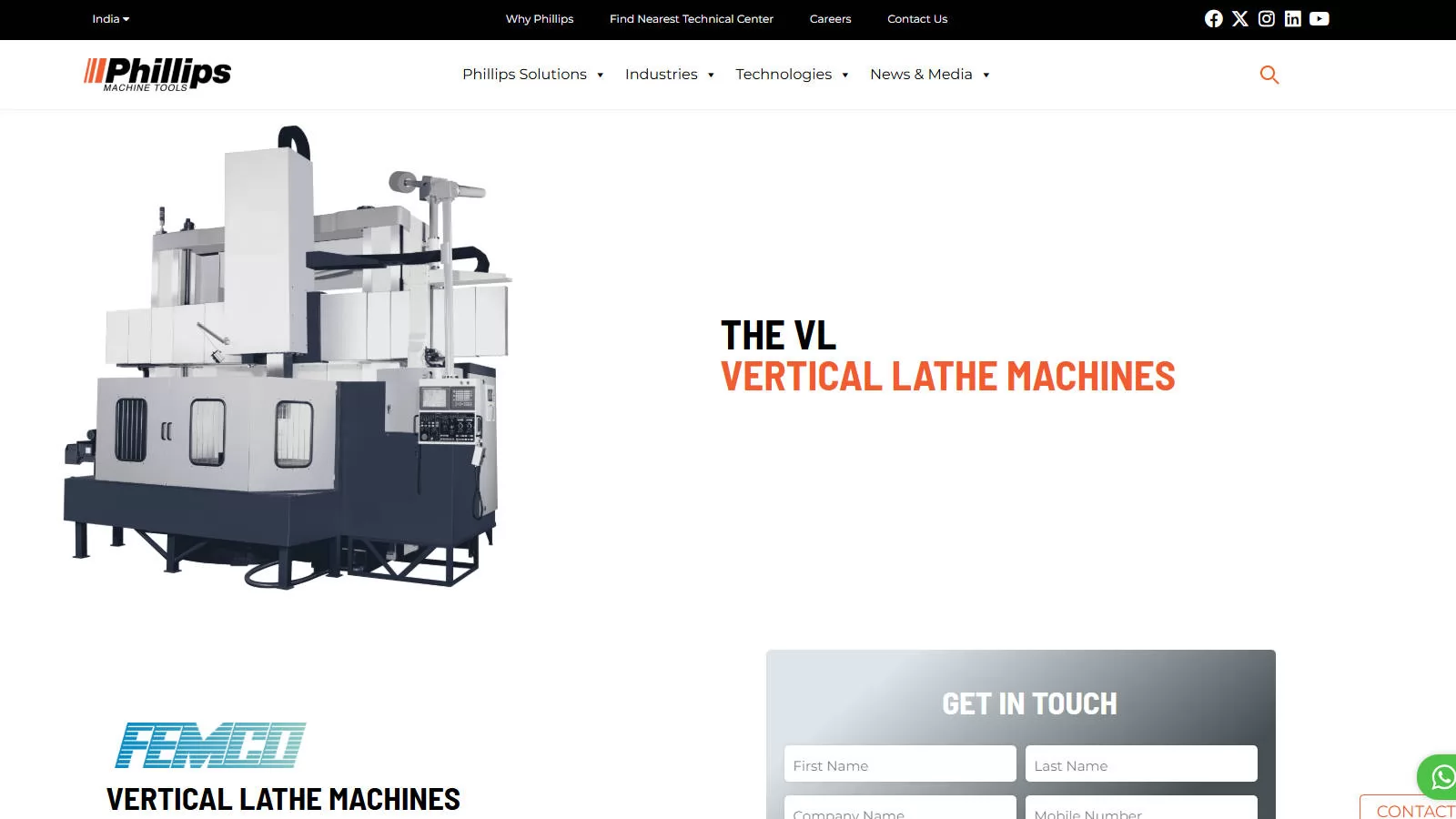 PHILLIPS Machine Tools India